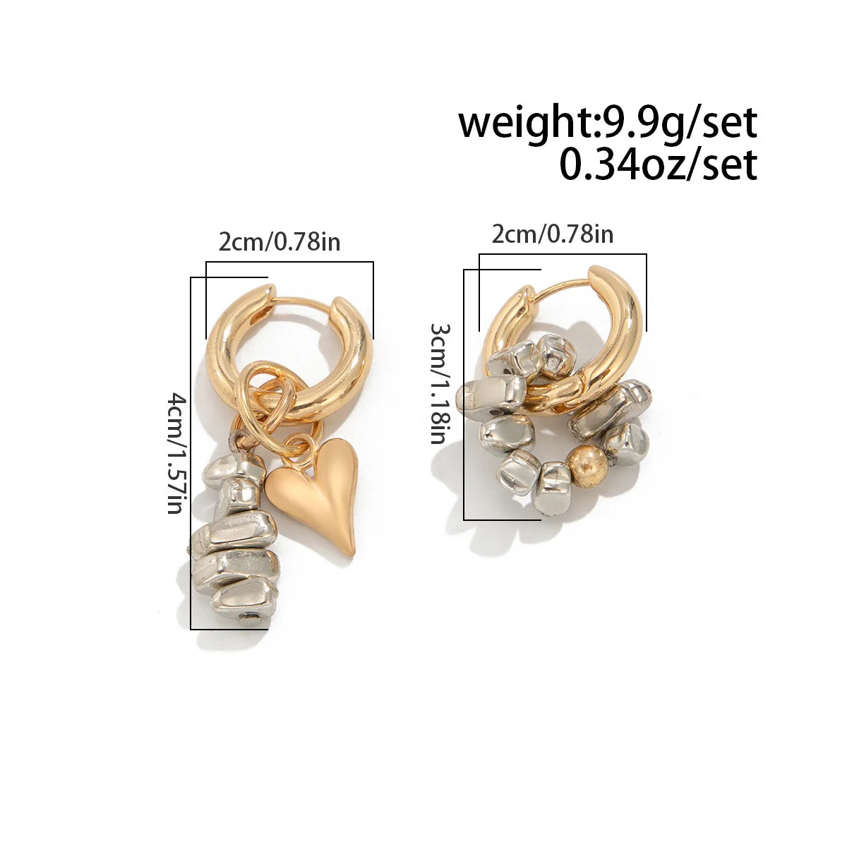 Colar retrô com pingente em formato de coração.