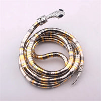 4 Colors 6mm 90cm Iron Flexible Twisted Jewelry Bendable Snake Head Pendants Necklaces Exaggerated Jewelry
