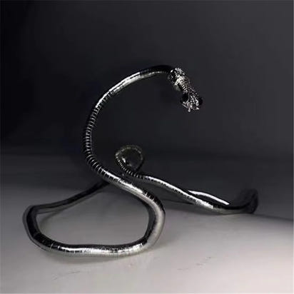 4 Colors 6mm 90cm Iron Flexible Twisted Jewelry Bendable Snake Head Pendants Necklaces Exaggerated Jewelry