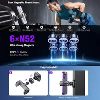 Gym Magnetic Phone Holder 360 Adjustable