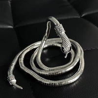 4 Colors 6mm 90cm Iron Flexible Twisted Jewelry Bendable Snake Head Pendants Necklaces Exaggerated Jewelry