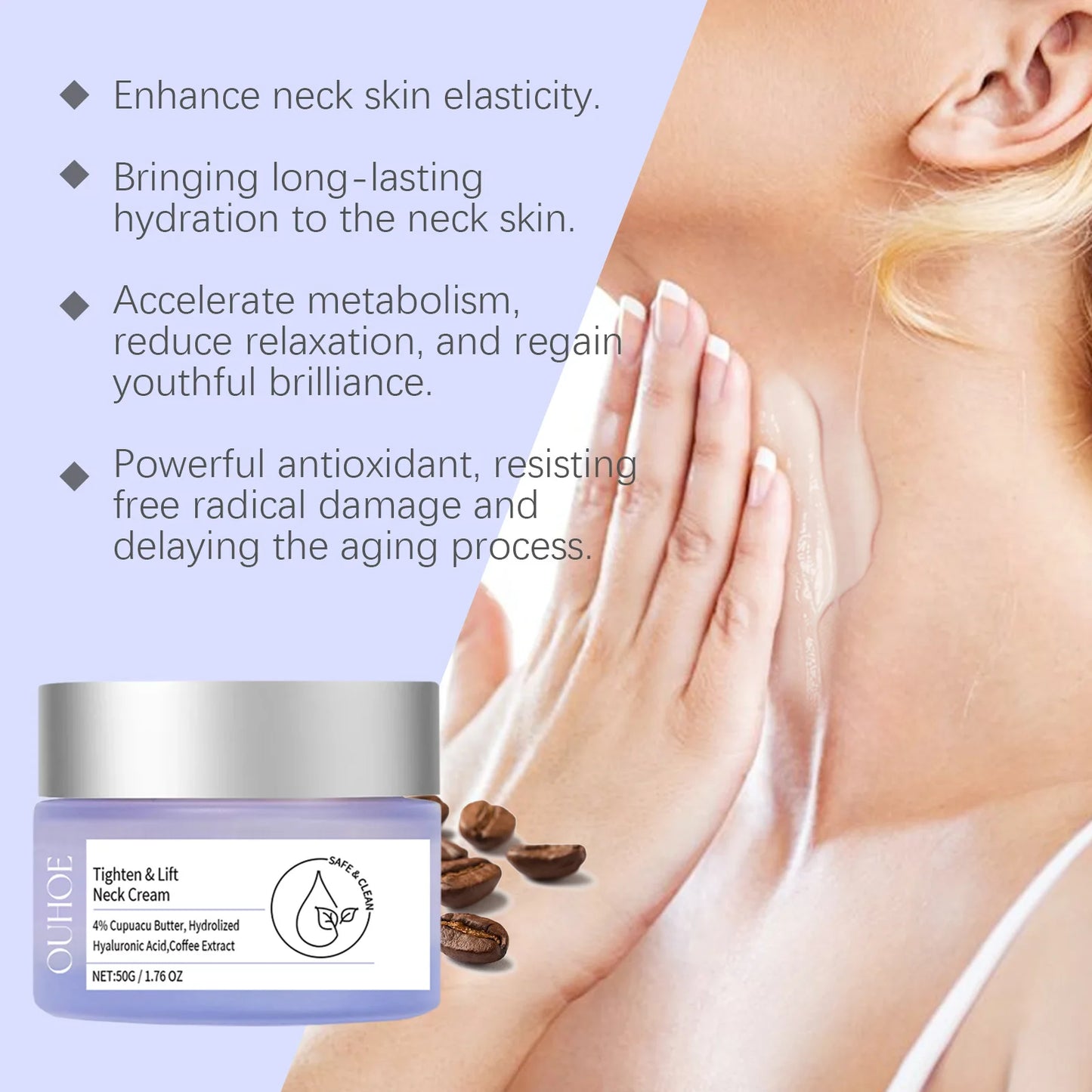 Neck Cream Anti-Aging Firming Lifting For Neck Double Chin Reducer Fine Lines Protein Cream Moisturizer Neck Rejuvenation Cream