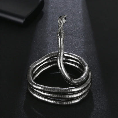4 Colors 6mm 90cm Iron Flexible Twisted Jewelry Bendable Snake Head Pendants Necklaces Exaggerated Jewelry
